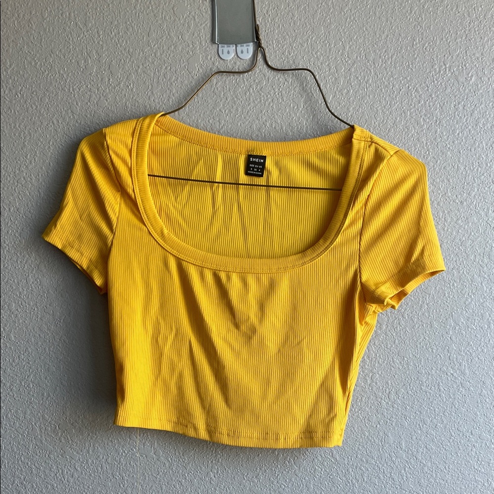 Wild Fable Sunny Yellow Ribbed Crop Top